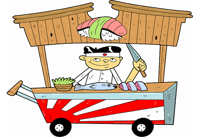 Sushi Chef sells you sushi - he's in the game already